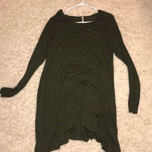Long sleeve olive colored dress